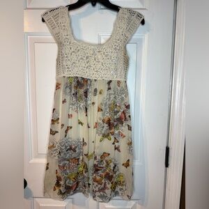 Charming Crochet Bodice Butterfly Dress